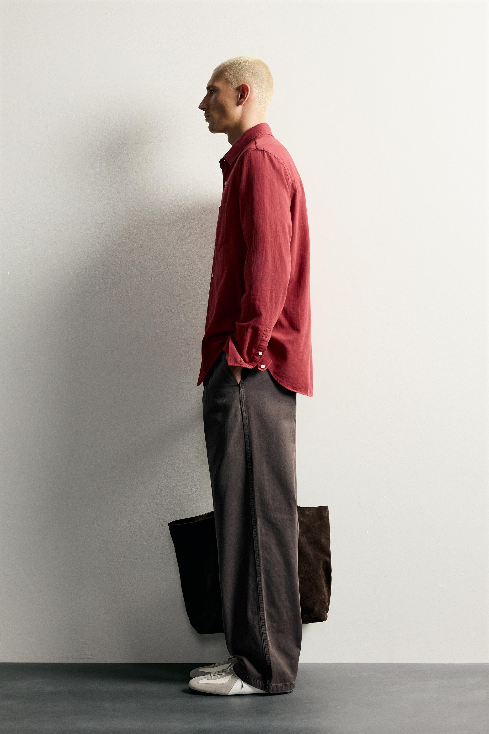 CHEMISE COUPE DÉCONTRACTÉE À EFFET DÉLAVÉ